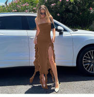 Vestido Asimétrico De Pecho Abierto Para Mujer Y2K Con Corte Va Va Voom Y Tirantes Slim Irregular De Poliéster Sin Mangas Sexy Para Club - details 6