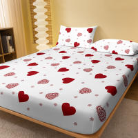 Sábana Individual Con Patrón De Amor Verdadero En Blanco Cubierta De Cama Con Estampado Para Dormitorio 1 Pieza Poliéster 100% Excluye Fundas De Almohada - details 1