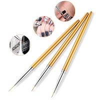 3Pcs Línea De Uñas Acrílicas Francesas Con Dibujos Para Arte De Uñas Y Gel UV Pincel De Manicura Herramientas DIY - details 2