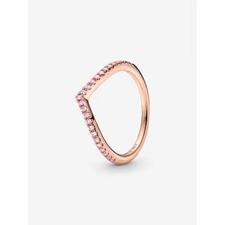 Pandora - Anillo Pandora Timeless Wish Sparkling Pink - Baño de Rose Gold de 14K - 1