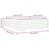 vidaXL Jardinera de madera de pino impregnada 90x90x26,5 cm - details 7