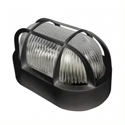APLIQUE EXTERIOR OVALADO NEGRO. 60 W- EHLIS - 1