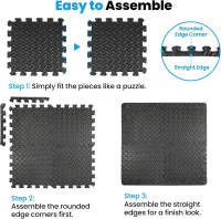 Fitness Puzzle para Suelos de Gimnasio 1.2cm/2cm  18/28/8PCS Set de Protección Goma Espuma Losas Caucho para Máquinas de Deporte, Alfombrilla Protector Expandible Tatami Tapiz Alfombra Colchonetas Pesas Gym - details 5