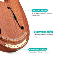 Harpa De Madera Con 16 Cuerdas WH-16 Acero Musical Instrumento De Cuerda Sólido Con Bolsa De Transporte Llave De Ajuste Y Cables De Repuesto - details 7