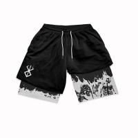 Shorts De Entrenamiento Para Hombre Anime Berserk 2 En 1 Running Yoga Gimnasio Deportes Pantalones Cortos De Polyester - details 4