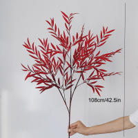 1PC Flor Artificial De Otoño Larga Con Hojas De Bambú En Silicona Decoración De Boda Arte Floral Para Hotel Y Estudio - details 2