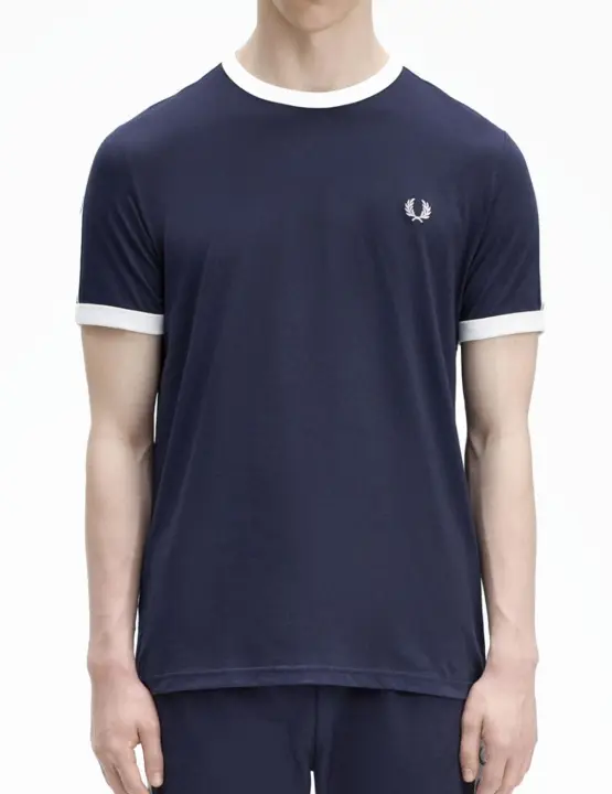 Camiseta Fred Perry M Taped Ringer Azul para hombre - 1