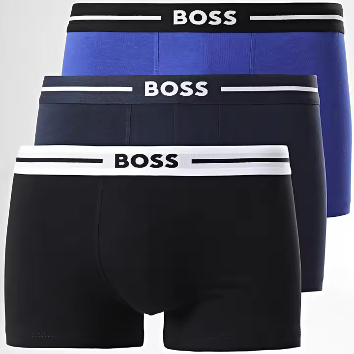 Bóxer Boss Bold -3 Pack- Cotton Stretch (Negro, Azul y Marino) - 1