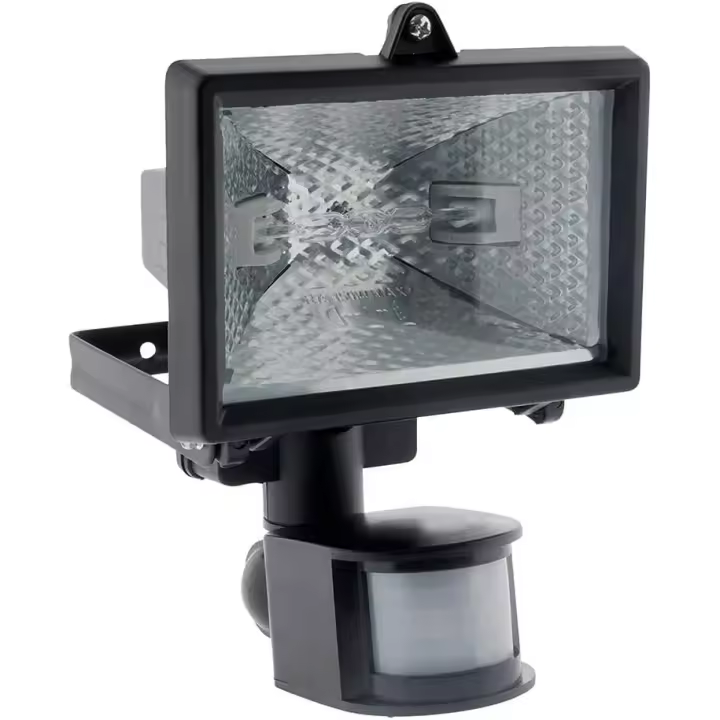 ZVD Halogen projectorBlack with sensor - IP44 CE - 1