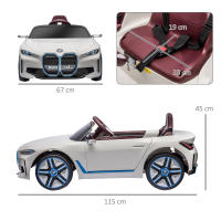 HOMCOM Coche Eléctrico para Niños 37-72 Meses Autorización BMW I4 Coche de Batería 12V con Control Remoto Música MP3 Pantalla Luces y Cinturón de Seguridad 115x67x45 cm - details 2
