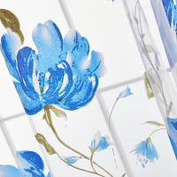 Cortinas De Tules Negras Con Florecimiento Para Decoración De Sala De Estar Y Dormitorio Translúcidas De Chiffon Voile Para Ventanas De Cocina - details 5