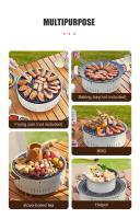 Parrilla De Carbón Portátil Sin Humo Para Barbacoa Pequeña Mesa Redonda Antideslizante Anticorrosión Para Camping Picnic Jardín - details 6