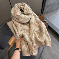 Poncho De Cashmere Floral Impresión Para Mujer Bufanda De Lujo Cálida Pashmina Viaje Chal Envoltura Estilo Elegante 2023 - details 17