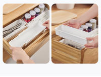 Organizador De Cocina 2PCS Caja De Expansión Para Palillos Y Utensilios De Cocina Divisor De Cajón Almacenamiento De Maquillaje Estilo Japonés Material Plástico - details 4