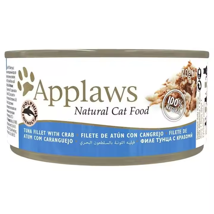 Applaws Lata Gatos Adultos Atún y Cangrejo  Comida húmeda en lata para gatosadultos - 1