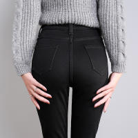Nuevas Jeans Térmicas Para Mujer Invierno Con Forro De Plush Cálidos Y Elásticos Skinny Denim Gruesos Para Estudiantes Trousers De Madre Con Fur - details 17
