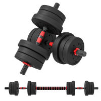 HOMCOM Juego de Mancuernas Ajustables de 20 kg 2 en 1 Juego de Pesas de Dumbbell con Barras Conexión y Barra de Extensión Kit de Levantamiento de Pesas para Hombres y Mujeres Gimnasio en Casa Negro - details 0