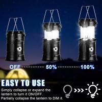 Indoor Camping Solar, Ajustable Lámpara de Camping LED, Impermeable Luz para Acampar de Campaña con Gancho, Luz de Camping para Pesca, Excursión, Jardín, Patio etc. (Negro) - details 1