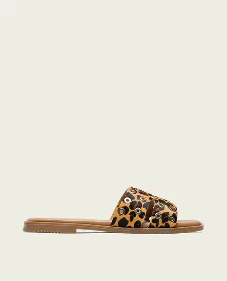 Porronet Vilma Sandalia Plana ccon Tachuelas Mujer Leopardo - 1