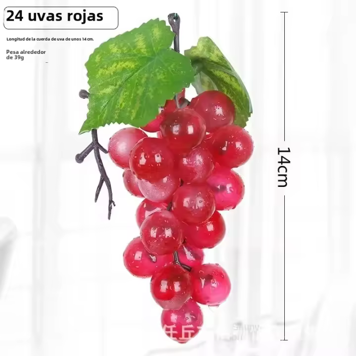 Rama De Uvas Artificiales Envasadas Con Sabor Realista Decoración De Hogar Perfecta Para Fotografía Y Fiestas Tamaño Approx 10x5x5cm - 1