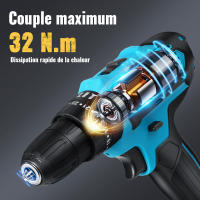 28V Cordless Impact Drill High Power Rechargeable Electric Screwdriver Electric Hammer Drill Power Tools With 2 batteries - details 3