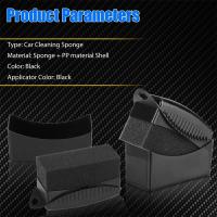 2/4pcs Esponja De Limpieza Para Ruedas De Coche Cepillo De Limpieza De Neumáticos Accesorios De Detalle De Plástico Para Limpieza Y Cera De Pulido Tamaño 12X5.5X7cm Color Negro - details 6