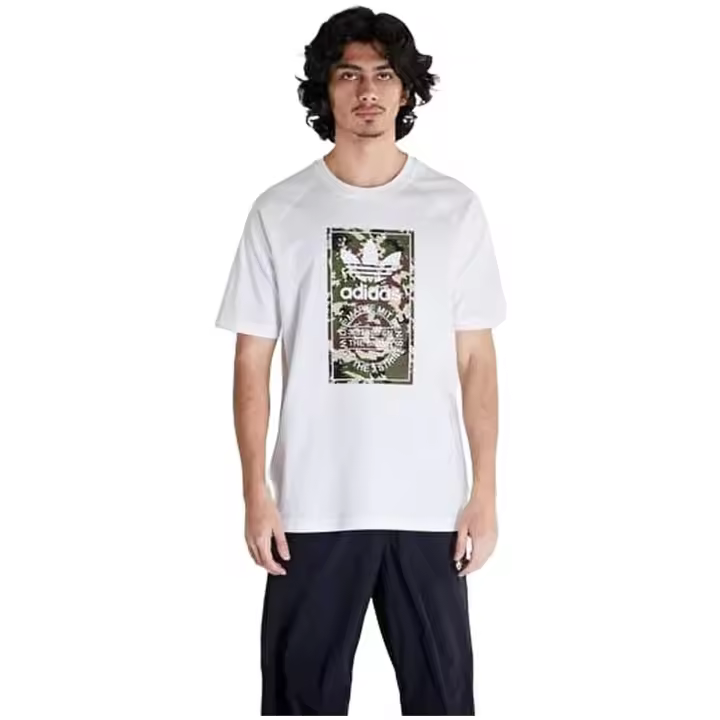 Camiseta de Manga Corta Adidas Tongue para hombre en color blanco - 1