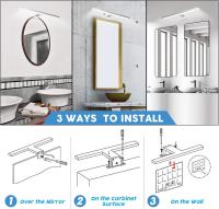 Lámpara de Espejo Baño 50 cm 9W Blanco Neutro 6000K,IP44 Clase II, abrazadera en el Espejo/Gabinete/Iluminación de Pantalla 500 mm [Clase de eficiencia energética D] - details 1
