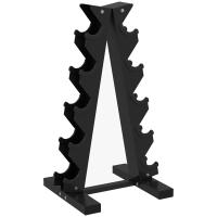 SPORTNOW Estante para Mancuernas de 5 Niveles Soporte de Almacenamiento para Mancuernas de Acero para Entrenamiento en Gimnasio Hogar Carga 100 kg 35x33x66 cm Negro - details 0