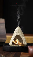 Quemador ceremonial de cerámica: para palo santo, salvia blanca y hierbas. Diseño mini chimenea, decoración de mesa. - details 7