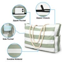 Bolsas de Playa para Mujer, Gran Bolsa impermeable con Cremallera, Bolsa de Playa impermeable, durable, Bolsa de Piscina, Bolsa Grande, Claro Green - details 0