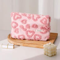 Bolso De Maquillaje Suave Rosa Lindo Portátil Para Cuidado De La Piel Y Almacenamiento De Labiales Estuche De Pincel Coreano De Mano - details 1