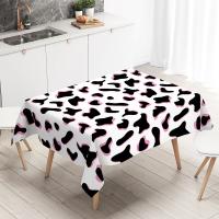 Mantel Desechable De Poliéster Y Algodón Con Estampado De Vaca En Blanco Negro Y Rosa Tema De Animales De La Granja Para Fiestas Cumpleaños - details 8