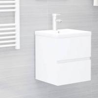 vidaXL Armario para lavabo madera contrachapada 41x38,5x45 cm en color Blanco/Gris hormigón/Gris sonoma y más | almacenamiento funcional diseño moderno para baño dormitorio sala - details 0