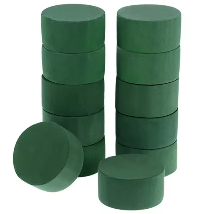 10Pcs Wedding Aisle DIY Craft Floral Arrangement Water-Absorbing Home Garden Green Flower Foam Fresh-Keeping Round Brick - 1