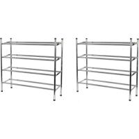 MAXELLPOWER Juego de 2 zapateros de 3 baldas, Organizador Zapatos, Zapatero metalico 3 baldas, estanteria Zapatos, Zapatero Entrada recibidor 62x23x51cm Cada Zapatero - details 0