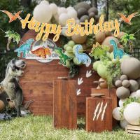 Guirnalda De Feliz Cumpleaños Con Dinosaurios Decoración De Fiesta Infantil Con Globos Roar Dino Y Animales Del Árbol De Safari Tamaño 1er Cumpleaños - details 16