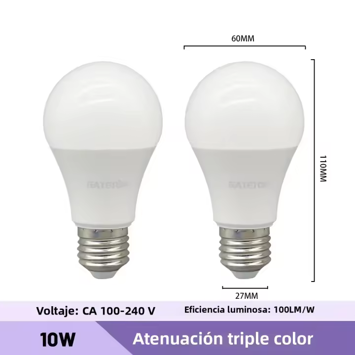 2pcs Bombilla LED Eficiente Energía 3 Temperaturas De Color AC110V 220V E27 B22 18W 24W CCT Función De Memoria Para Dormitorio - 1