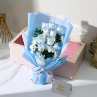 Bouquet De Flores Artificiales De Jazmín Para Decoración De Fiesta De Cumpleaños Boda Y Graduación Caja De Regalo Festiva - details 5