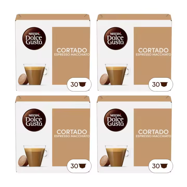 120cap - Café NESCAFÉ DOLCE GUSTO Cortado 30 cápsulas - Pack de 4ud - 120 cápsulas en total - 1