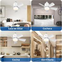 Ventilador de Techo con Luz, Compatible APP, LED Lampara Ventilador Silencioso, Temperature de Color 3000K-6500K, para Dormitorio, Sala de Estar, Cocina, Garaje, Interfaz E26/E27 - details 2