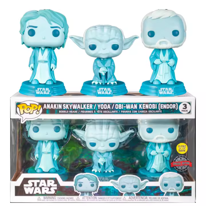 Funko Pack 3 Obi-Wan Yoda Anakin Skywalker ghots spirit espíritus Retorno Jedi Return Jedi exclusivo  Star Wars Funko Pop - 1