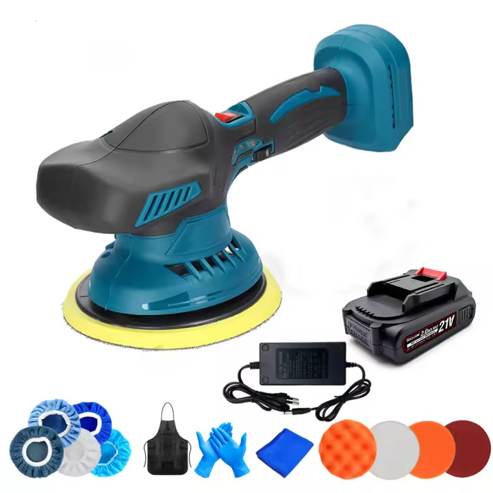 Pulidora de coche inalámbrica, pulidora eléctrica automática de 6 niveles con 1 batería, para pulir coches, limpiar fregaderos y bañeras, lijar madera, etc. - 1