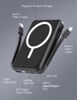 Para banco de energía Magsafe, batería externa de 10000 mAh, batería interna Mag-Safe USB-C, cargador portátil magnético PD de 20 W, carga rápida, pantalla LED, compatible con iPhone 16/15/14/13/12 - details 6