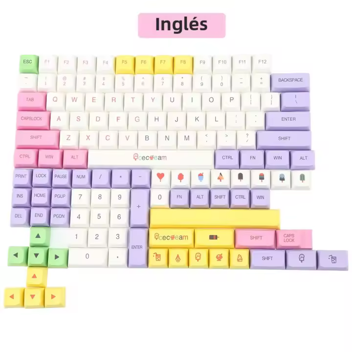 Keycaps PBT XDA Profile 135 Teclas Personalizadas Lindas Proceso De Sublimación Térmica Para Cherry/Gateron XM Switch (Helado) - 1