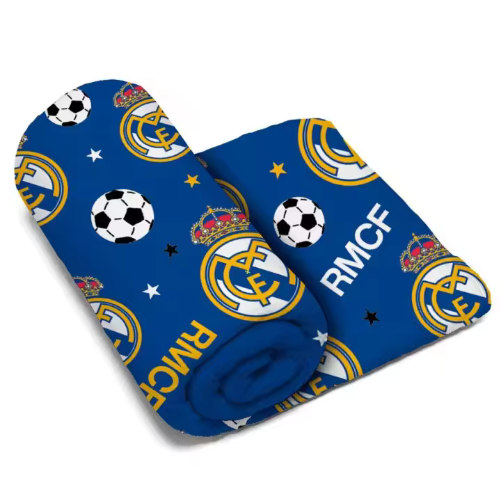 Real Madrid Escudo Manta Coralina 150x95cm Nuevo Diseño - Manta de Invierno - 1