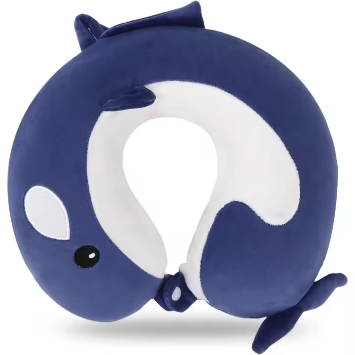 Almohada de Viaje 28*30cm Almohada de viaje en forma U Almohada de cuello de espuma de memoria Cojín de Reposacabezas U Cuello Viaje Almohada de viaje para niños por Coche Avión Tren Oficina Casa - 1
