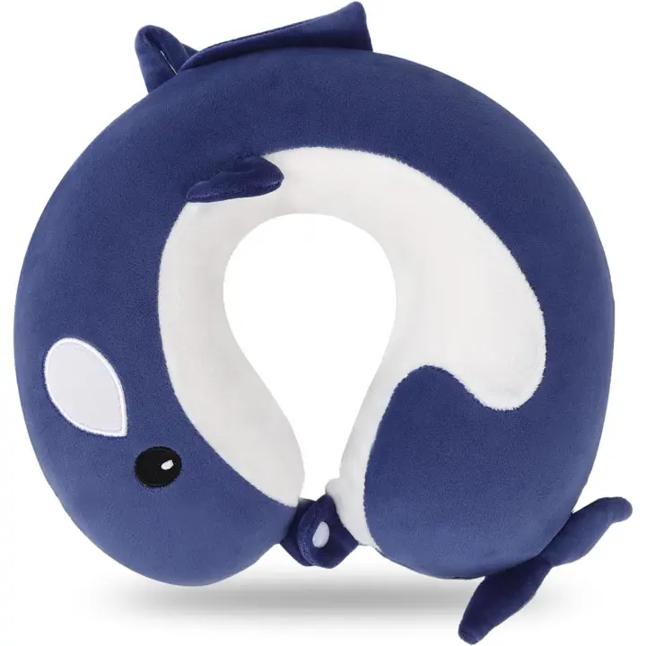 Almohada de Viaje 28*30cm Almohada de viaje en forma U Almohada de cuello de espuma de memoria Cojín de Reposacabezas U Cuello Viaje Almohada de viaje para niños por Coche Avión Tren Oficina Casa - 1