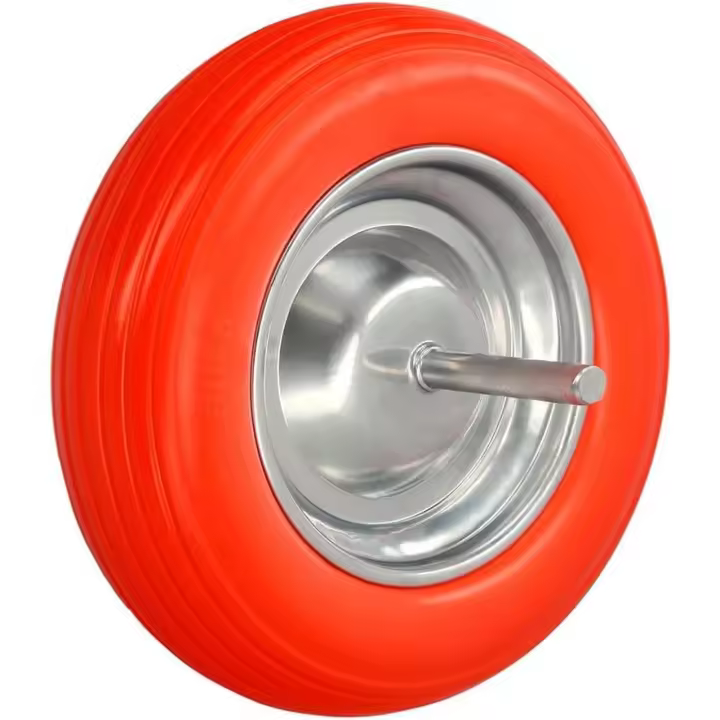 Rueda Maciza para Carretilla Obra y Jardín con Llanta Metlica Antipinchazos Impimchable Jardineria Uso Profesional Eje Ø 19 mm Rueda Ø 35 cm (Premium) - 1