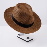 Sombrero De Paja Natural Para Hombre Moda Verano Trendy Sombreros De Playa Protección Solar Color Sólido Fedoras Casual Sombrero De Vaquero Jazz Gangster - details 11